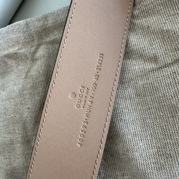 NEW Gucci Gucci GG Marmont Wide Belt 100 CM 40 In Pink Brown GG Supreme - Picture 7 of 9